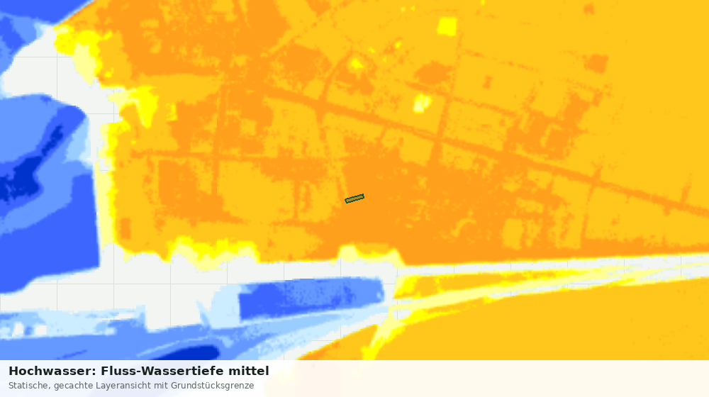 Statische Kartenansicht: Hochwasser: Fluss-Wassertiefe mittel
