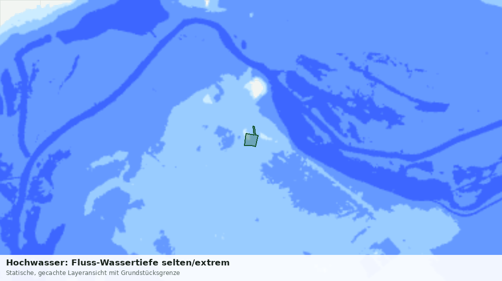 Statische Kartenansicht: Hochwasser: Fluss-Wassertiefe selten/extrem