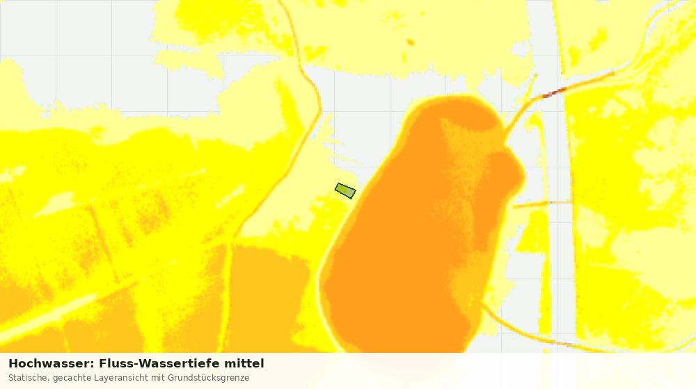 Statische Kartenansicht: Hochwasser: Fluss-Wassertiefe mittel