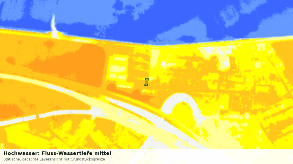 Statische Kartenansicht: Hochwasser: Fluss-Wassertiefe mittel
