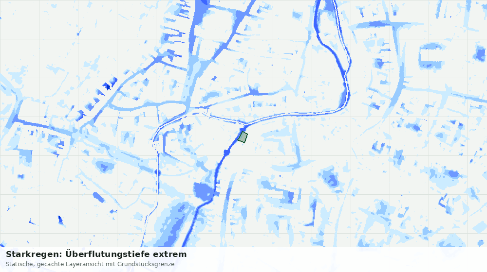 Statische Kartenansicht: Starkregen: Überflutungstiefe extrem