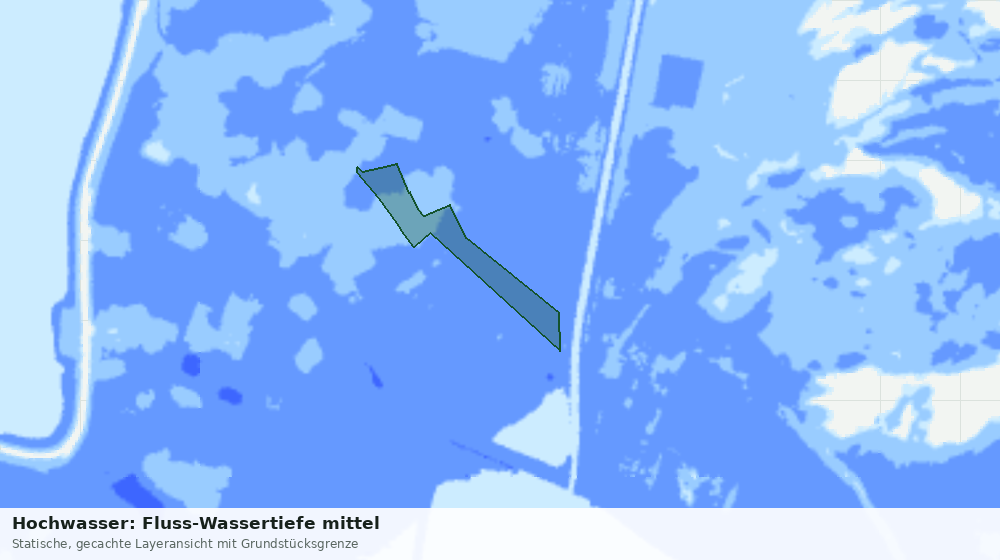 Statische Kartenansicht: Hochwasser: Fluss-Wassertiefe mittel