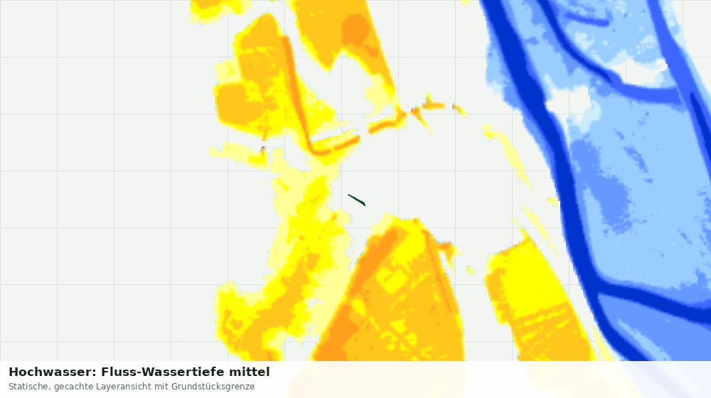 Statische Kartenansicht: Hochwasser: Fluss-Wassertiefe mittel