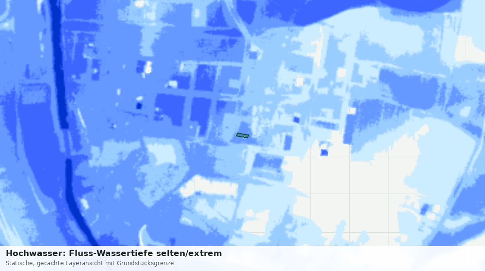 Statische Kartenansicht: Hochwasser: Fluss-Wassertiefe selten/extrem