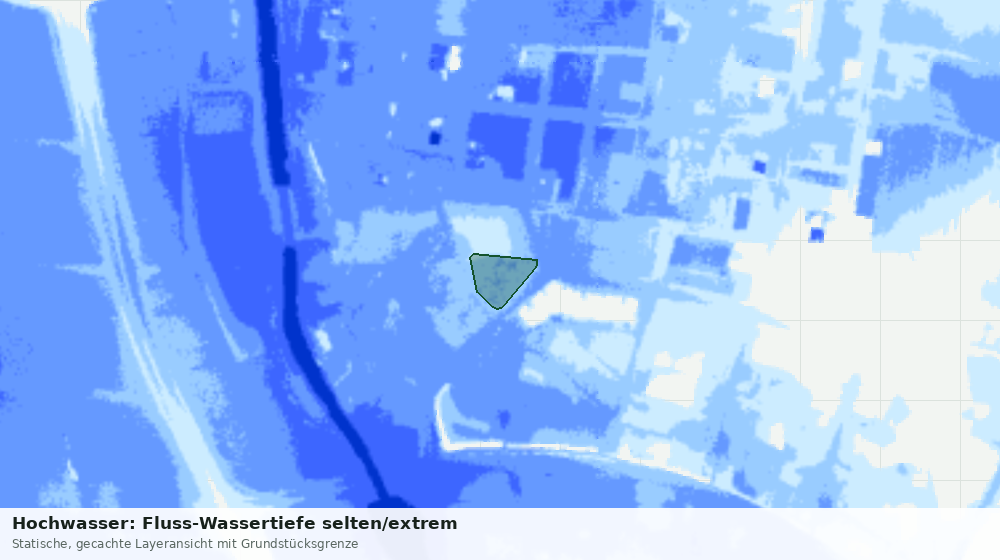 Statische Kartenansicht: Hochwasser: Fluss-Wassertiefe selten/extrem