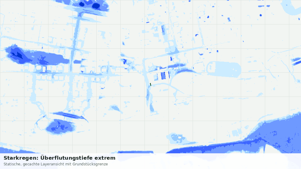 Statische Kartenansicht: Starkregen: Überflutungstiefe extrem