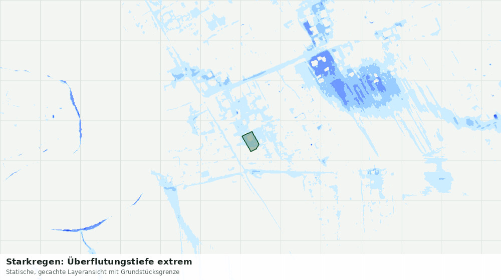 Statische Kartenansicht: Starkregen: Überflutungstiefe extrem