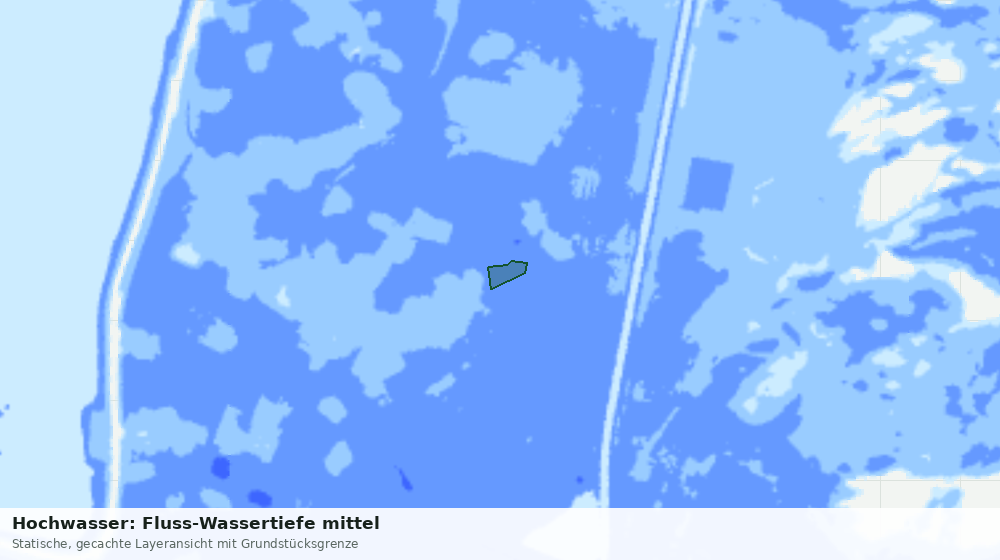 Statische Kartenansicht: Hochwasser: Fluss-Wassertiefe mittel