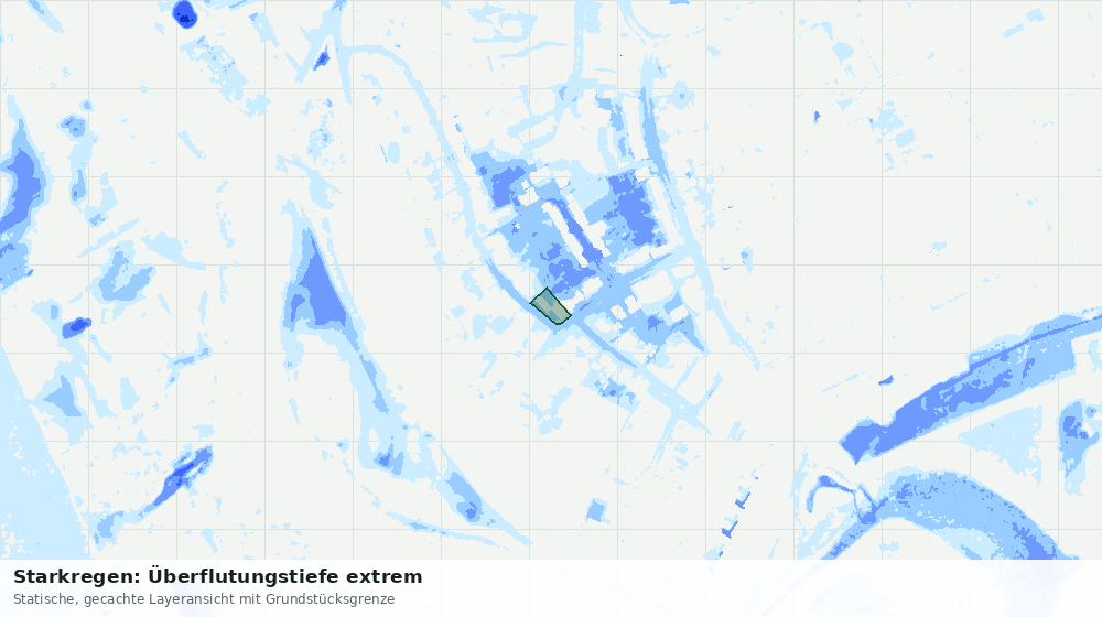 Statische Kartenansicht: Starkregen: Überflutungstiefe extrem