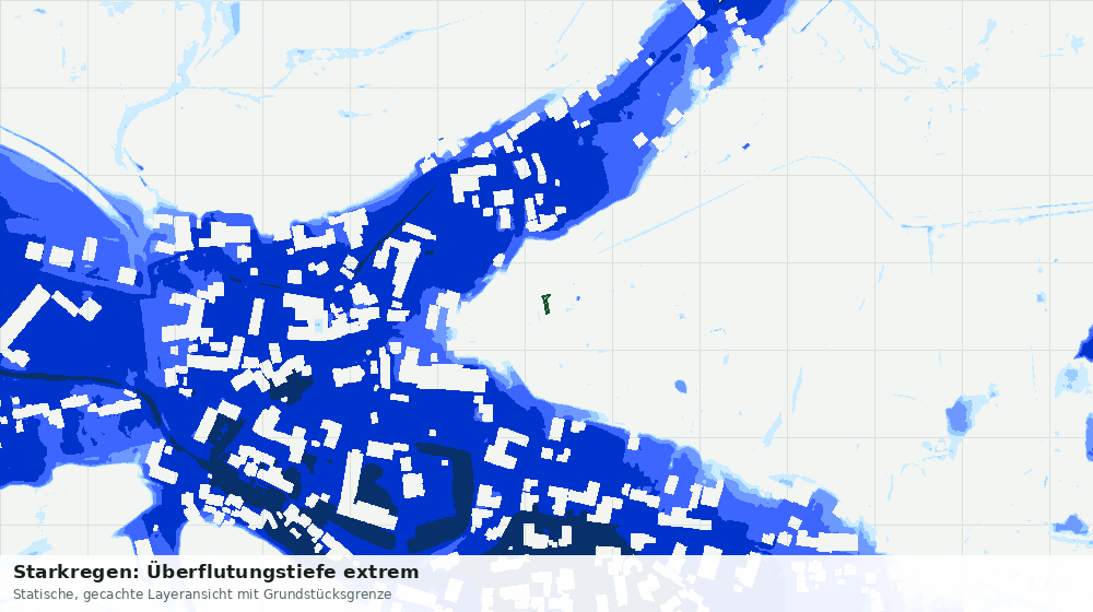 Statische Kartenansicht: Starkregen: Überflutungstiefe extrem
