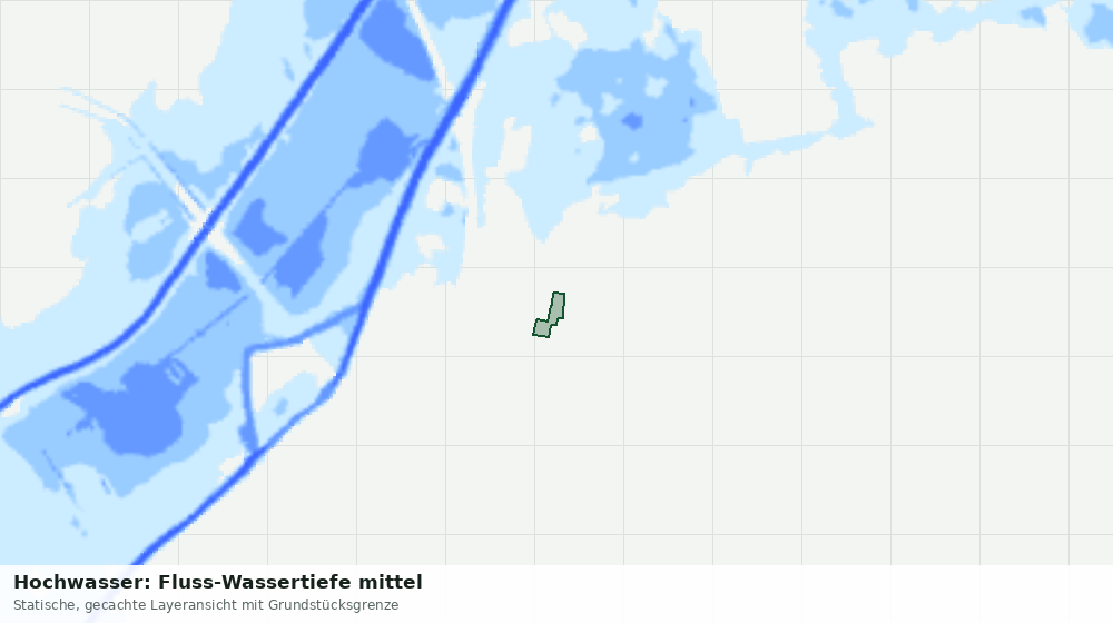 Statische Kartenansicht: Hochwasser: Fluss-Wassertiefe mittel