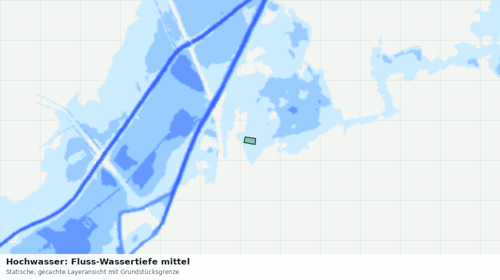 Statische Kartenansicht: Hochwasser: Fluss-Wassertiefe mittel