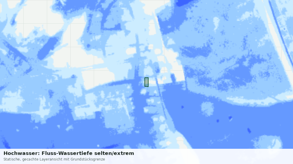 Statische Kartenansicht: Hochwasser: Fluss-Wassertiefe selten/extrem