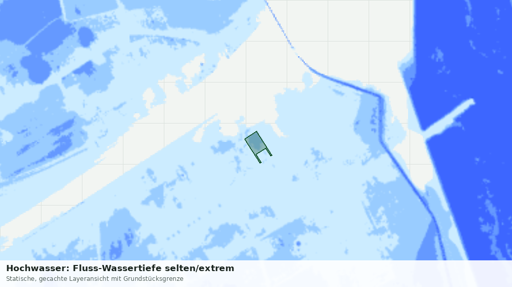 Statische Kartenansicht: Hochwasser: Fluss-Wassertiefe selten/extrem