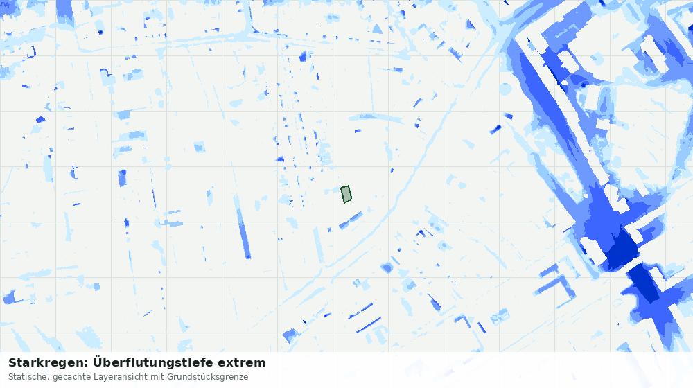 Statische Kartenansicht: Starkregen: Überflutungstiefe extrem