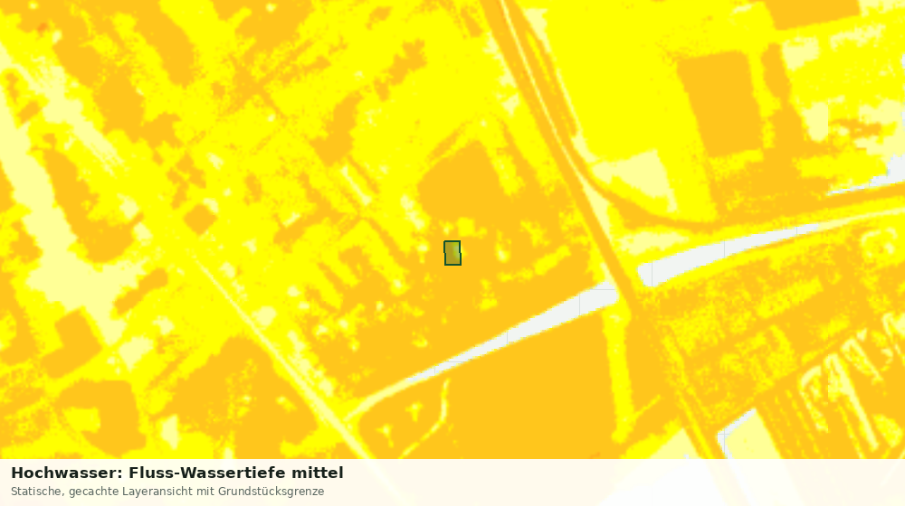 Statische Kartenansicht: Hochwasser: Fluss-Wassertiefe mittel