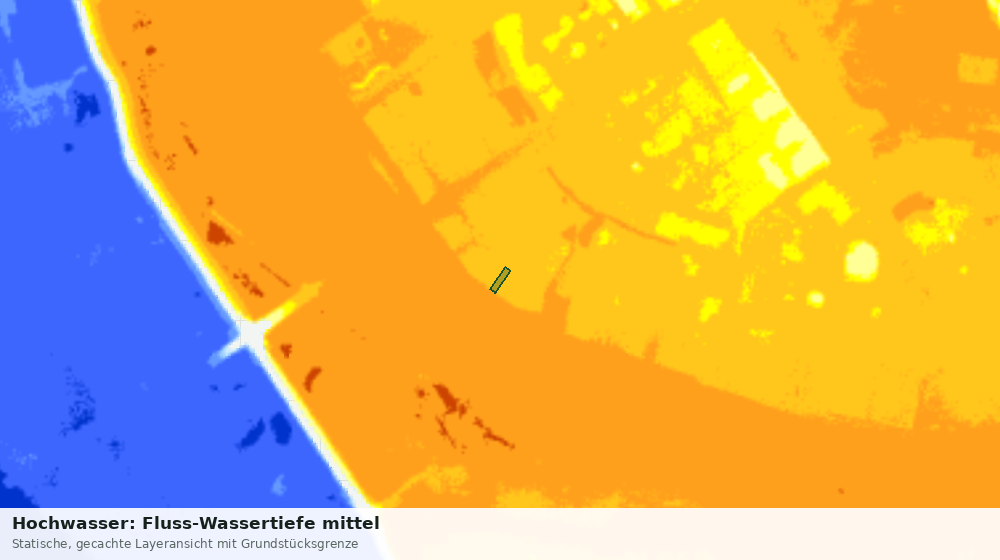 Statische Kartenansicht: Hochwasser: Fluss-Wassertiefe mittel