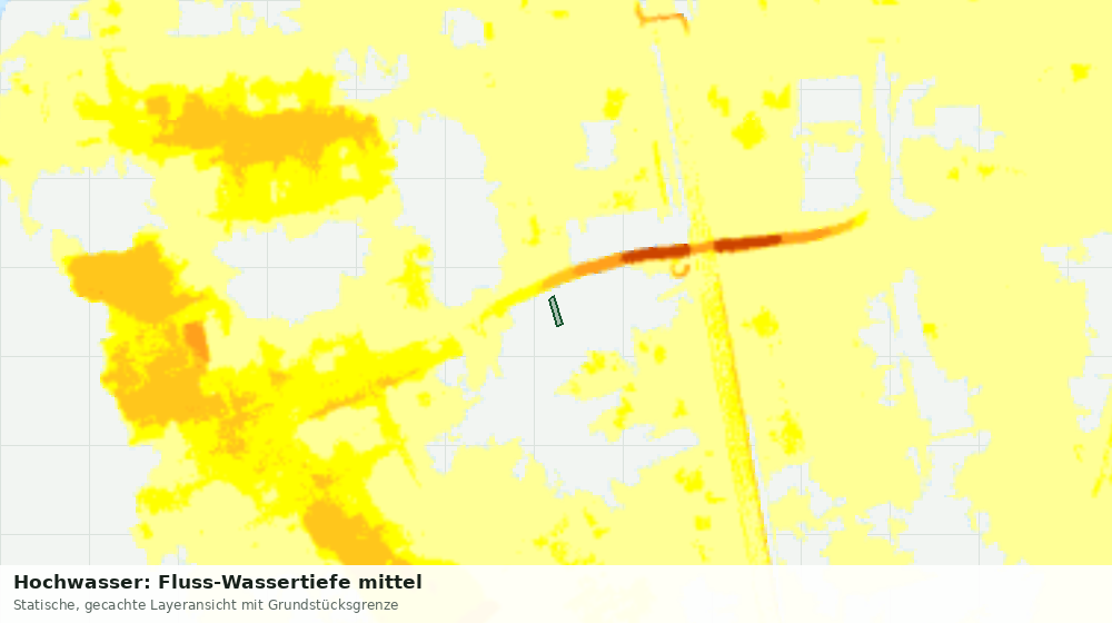 Statische Kartenansicht: Hochwasser: Fluss-Wassertiefe mittel