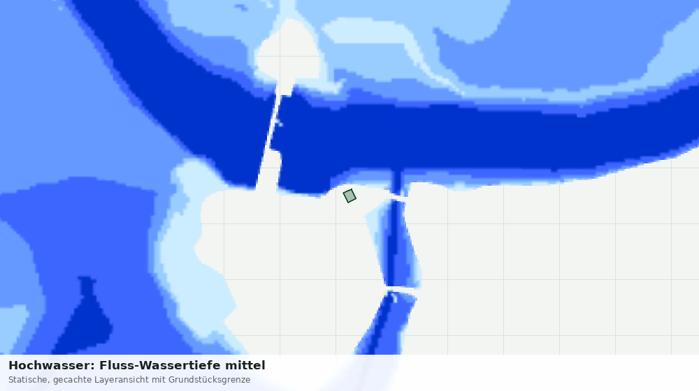 Statische Kartenansicht: Hochwasser: Fluss-Wassertiefe mittel