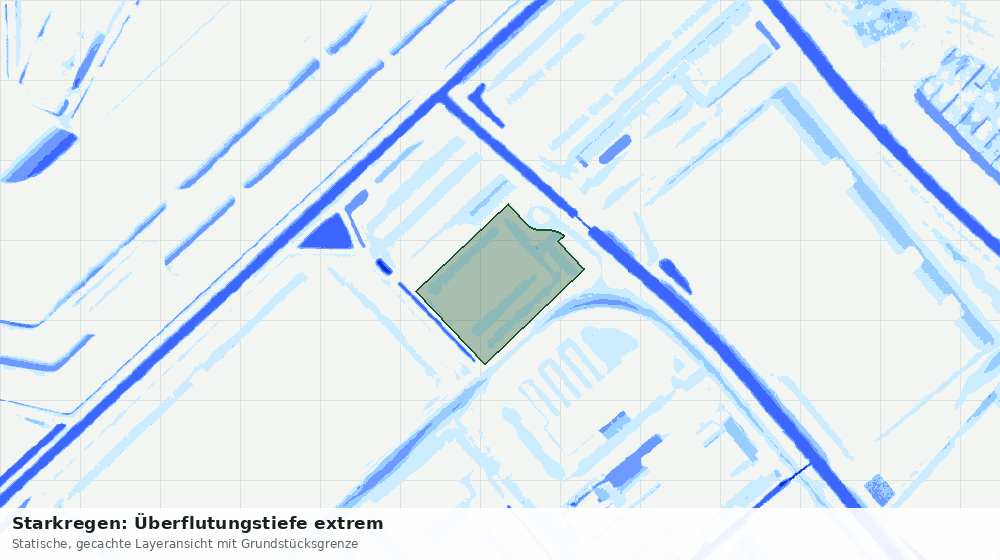 Statische Kartenansicht: Starkregen: Überflutungstiefe extrem