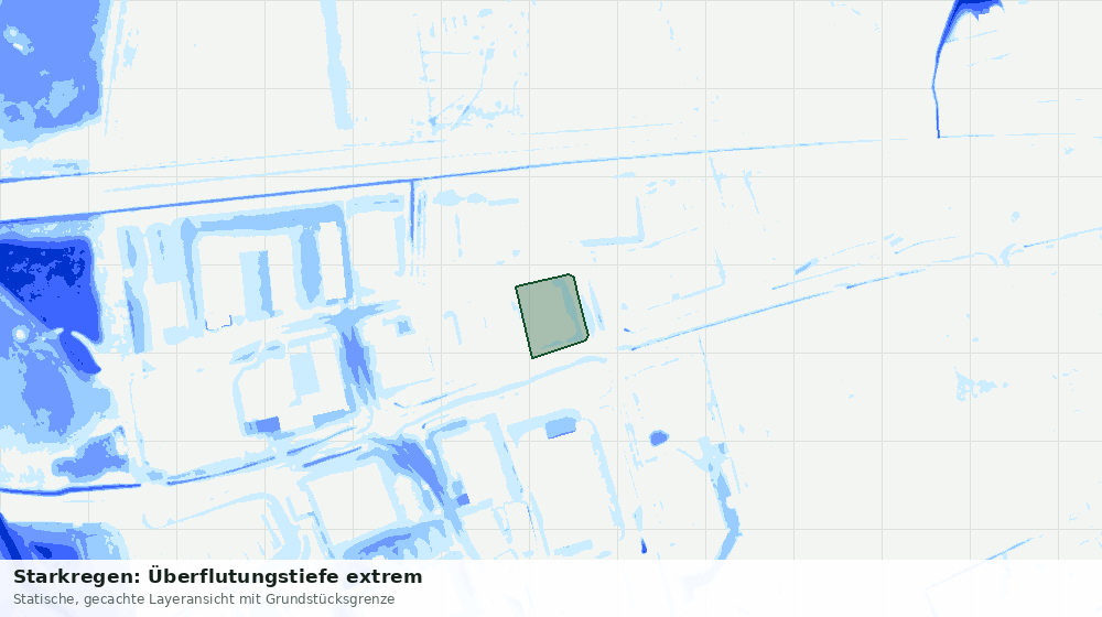 Statische Kartenansicht: Starkregen: Überflutungstiefe extrem