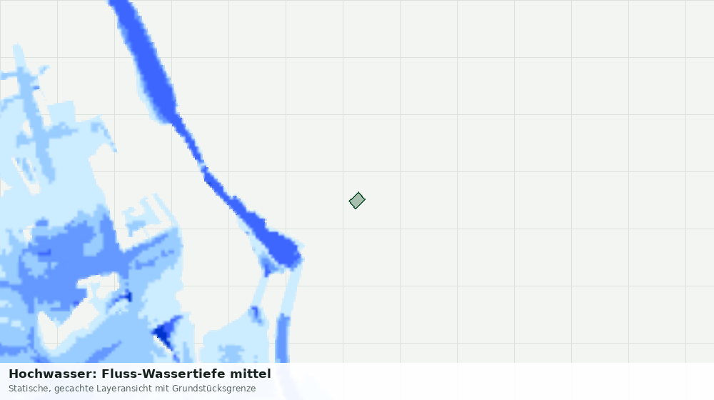 Statische Kartenansicht: Hochwasser: Fluss-Wassertiefe mittel