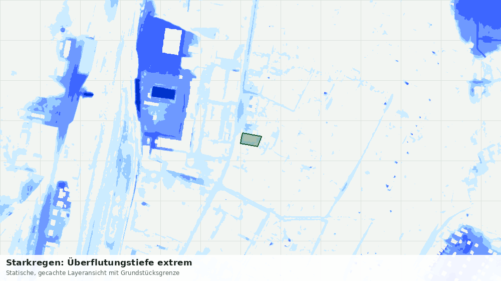 Statische Kartenansicht: Starkregen: Überflutungstiefe extrem
