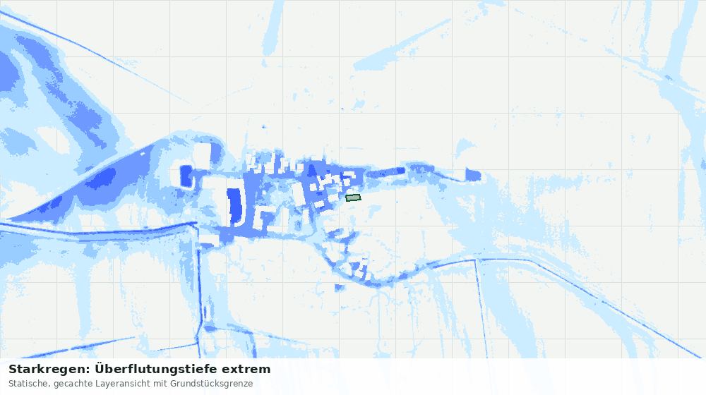 Statische Kartenansicht: Starkregen: Überflutungstiefe extrem