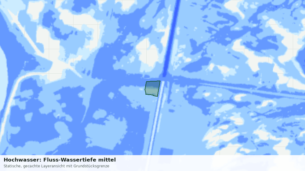 Statische Kartenansicht: Hochwasser: Fluss-Wassertiefe mittel