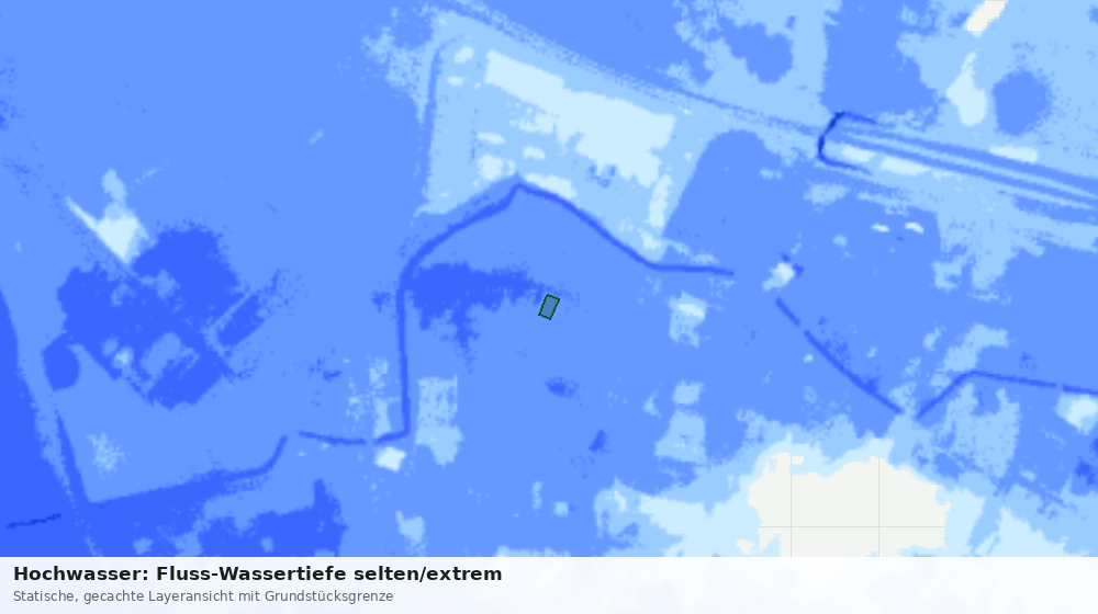 Statische Kartenansicht: Hochwasser: Fluss-Wassertiefe selten/extrem