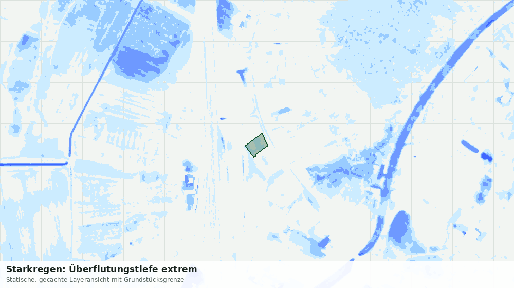Statische Kartenansicht: Starkregen: Überflutungstiefe extrem