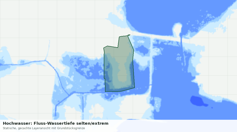 Statische Kartenansicht: Hochwasser: Fluss-Wassertiefe selten/extrem