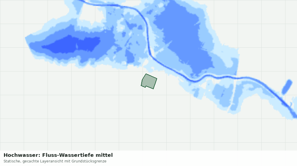 Statische Kartenansicht: Hochwasser: Fluss-Wassertiefe mittel