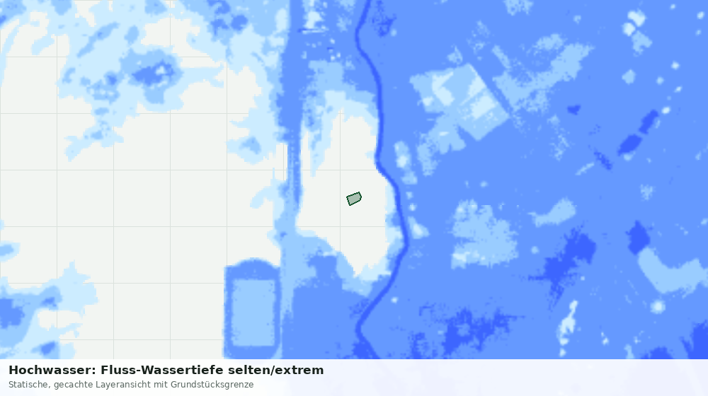 Statische Kartenansicht: Hochwasser: Fluss-Wassertiefe selten/extrem