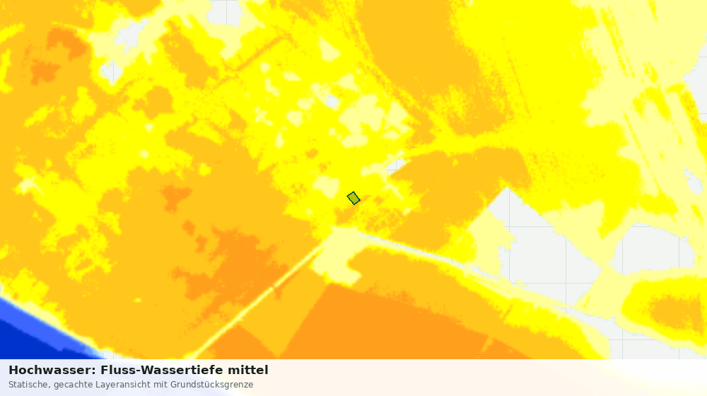 Statische Kartenansicht: Hochwasser: Fluss-Wassertiefe mittel