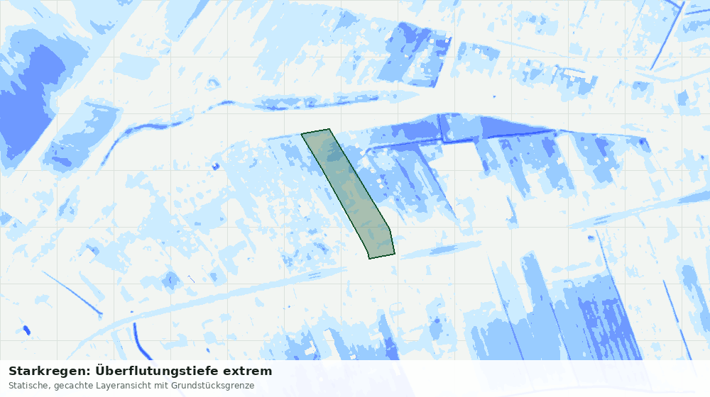 Statische Kartenansicht: Starkregen: Überflutungstiefe extrem