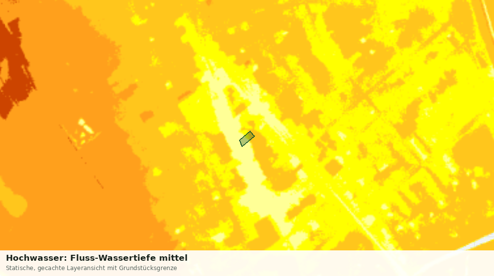 Statische Kartenansicht: Hochwasser: Fluss-Wassertiefe mittel