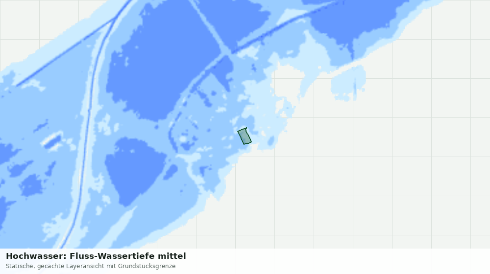 Statische Kartenansicht: Hochwasser: Fluss-Wassertiefe mittel