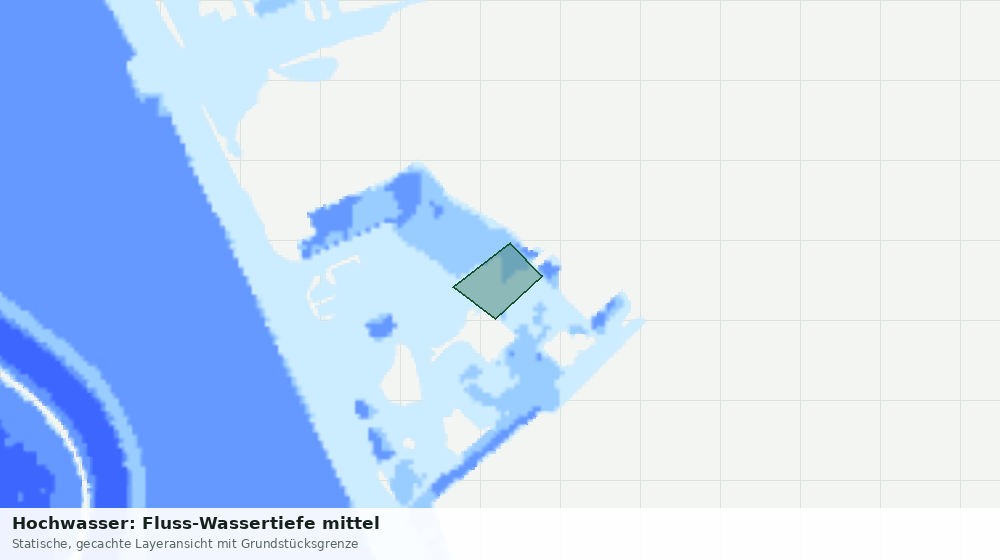 Statische Kartenansicht: Hochwasser: Fluss-Wassertiefe mittel