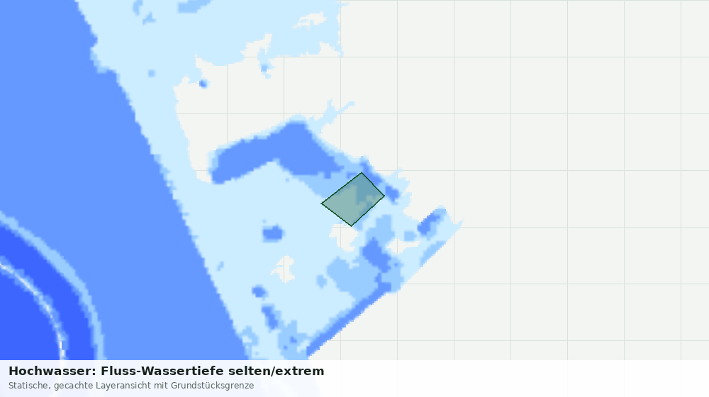 Statische Kartenansicht: Hochwasser: Fluss-Wassertiefe selten/extrem