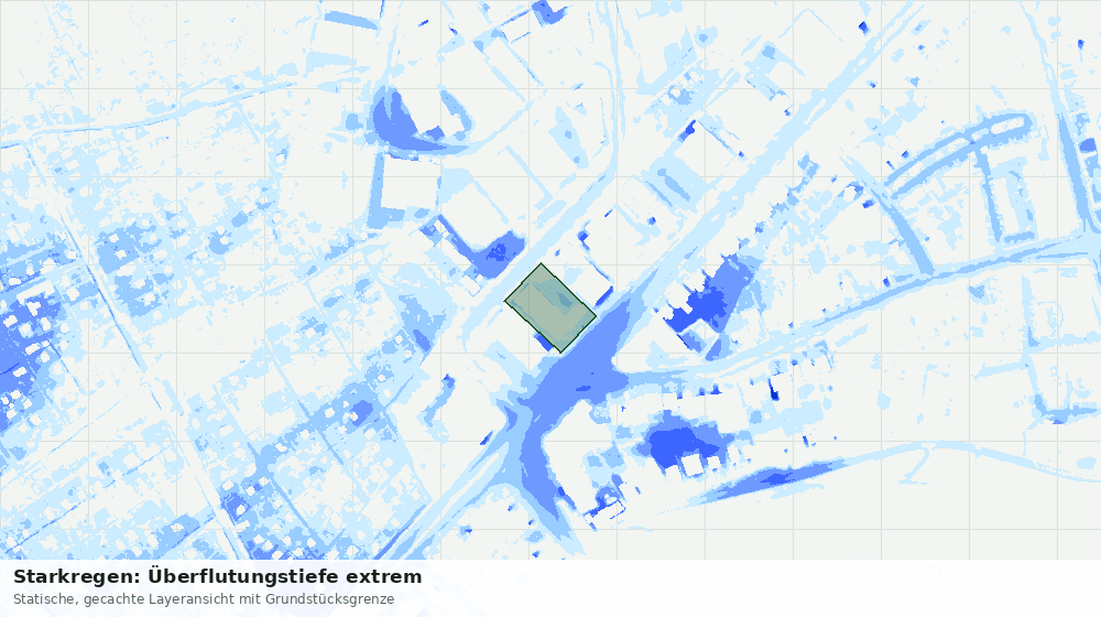 Statische Kartenansicht: Starkregen: Überflutungstiefe extrem