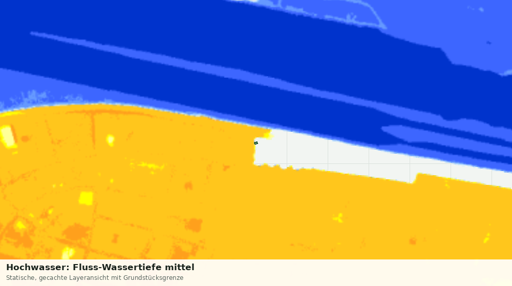 Statische Kartenansicht: Hochwasser: Fluss-Wassertiefe mittel