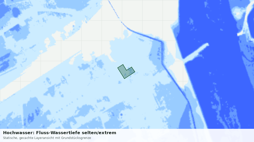 Statische Kartenansicht: Hochwasser: Fluss-Wassertiefe selten/extrem