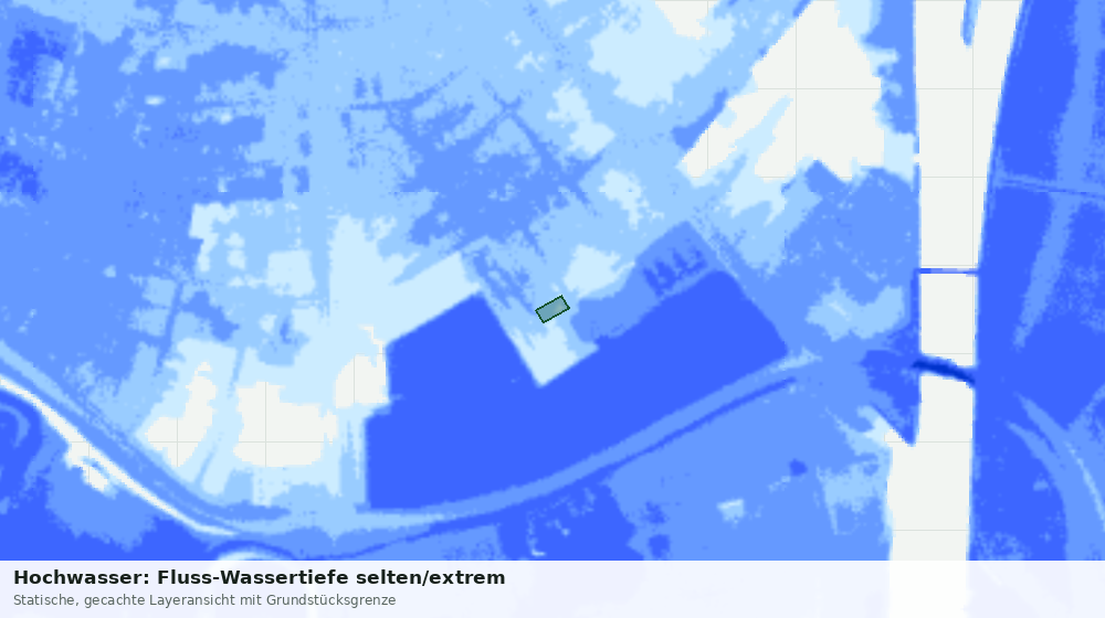 Statische Kartenansicht: Hochwasser: Fluss-Wassertiefe selten/extrem