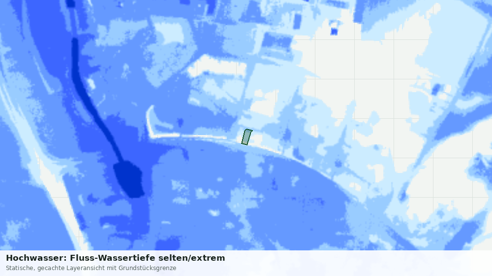 Statische Kartenansicht: Hochwasser: Fluss-Wassertiefe selten/extrem
