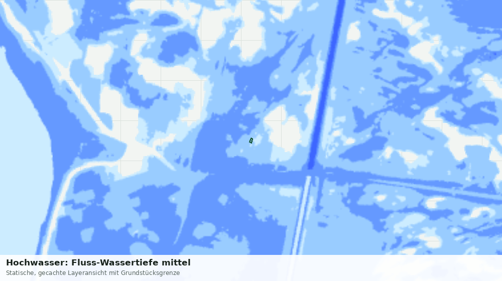 Statische Kartenansicht: Hochwasser: Fluss-Wassertiefe mittel