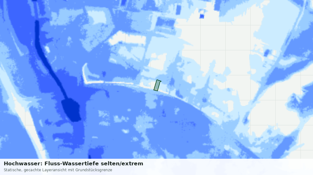Statische Kartenansicht: Hochwasser: Fluss-Wassertiefe selten/extrem