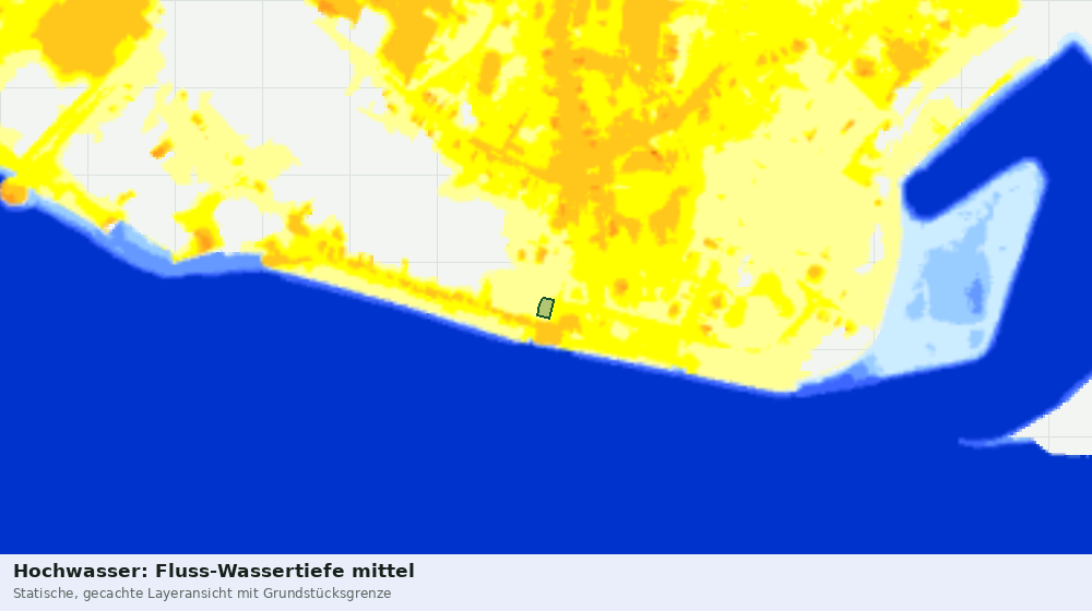 Statische Kartenansicht: Hochwasser: Fluss-Wassertiefe mittel