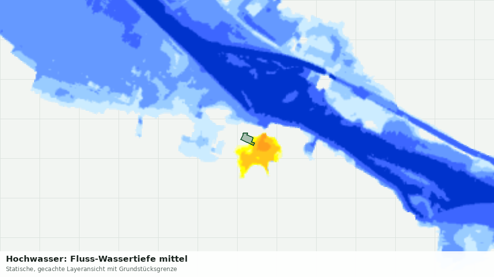 Statische Kartenansicht: Hochwasser: Fluss-Wassertiefe mittel