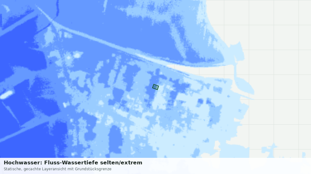 Statische Kartenansicht: Hochwasser: Fluss-Wassertiefe selten/extrem